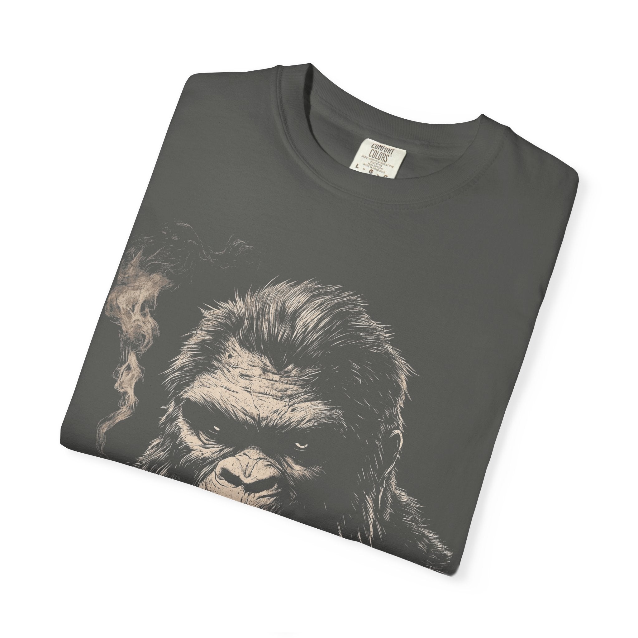 Comfort Colors Cigar Sasquatch Bigfoot Smoking Cigar Gritty Vintage Noir Unisex Graphic Tee
