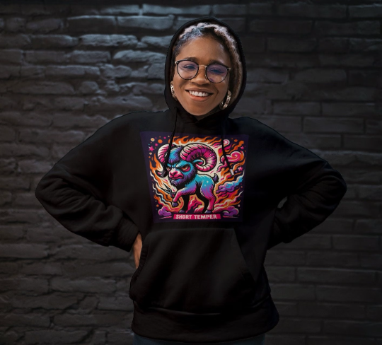 Aries Temper Flare - Zodiac Humor Hoodie